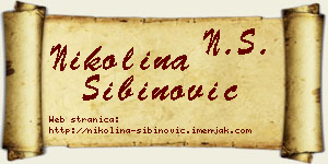 Nikolina Sibinović vizit kartica